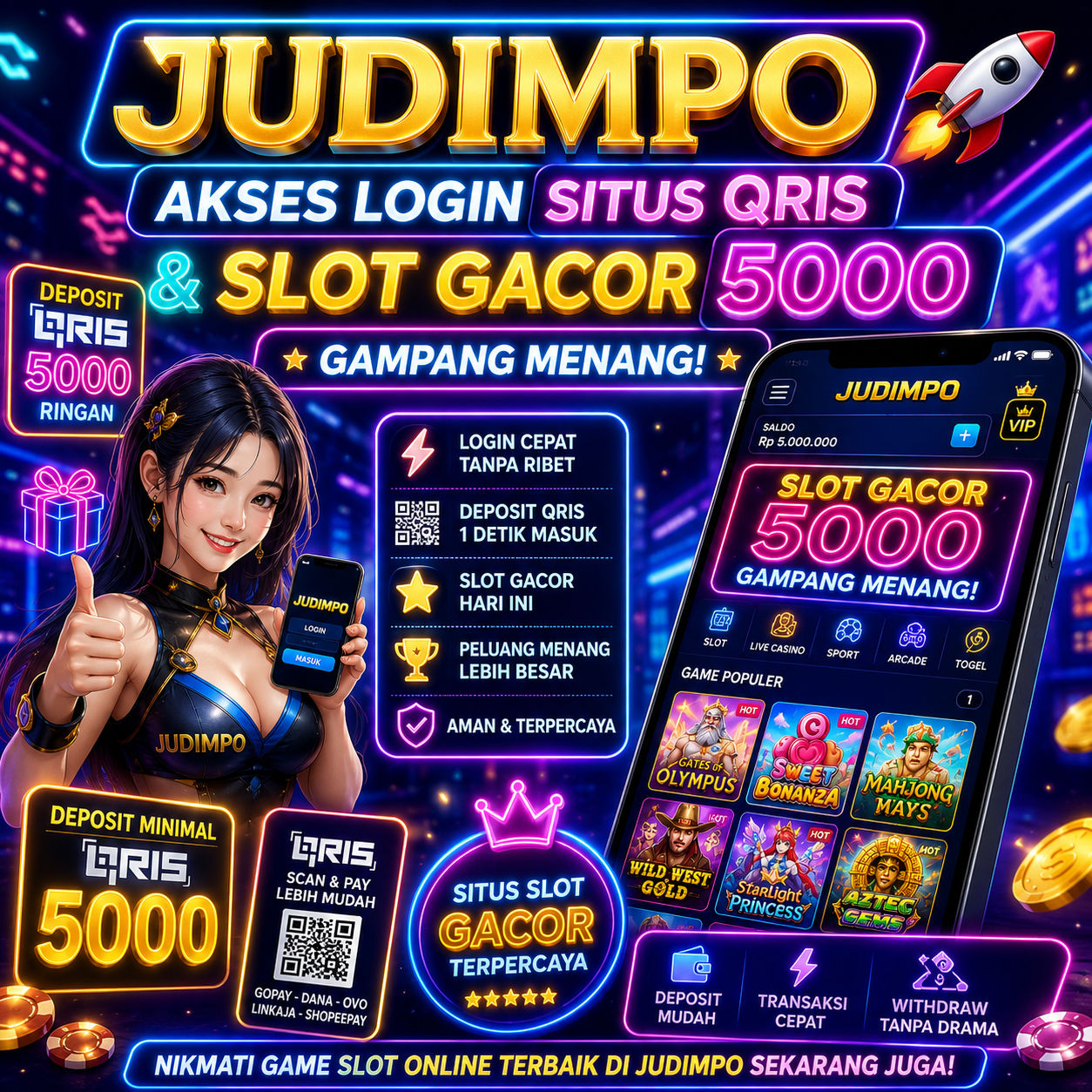 Judimpo slot gacor 5000 login QRIS cepat