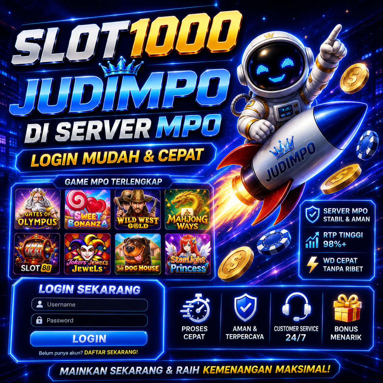 Judimpo: Slot 1000 Server MPO dengan Game MPO Terlengkap