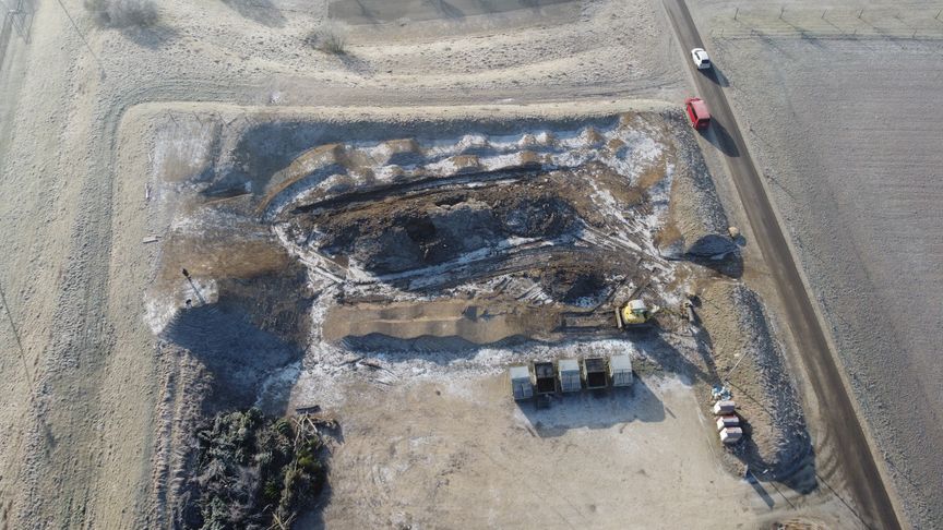 Bikepark Baustelle aus der Vogelperspektive