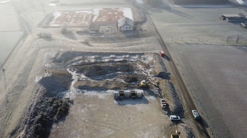 Bikepark Baustelle aus der Vogelperspektive