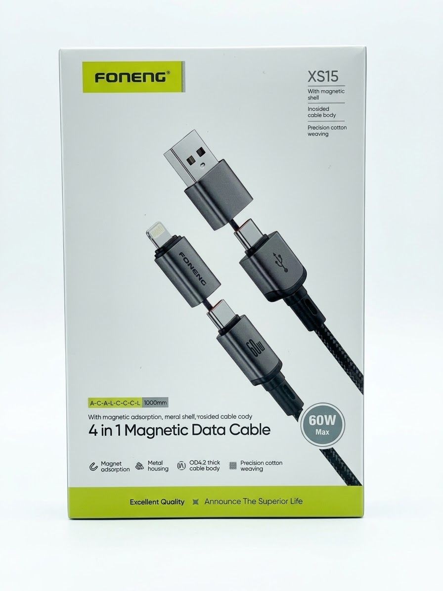 FONENG XS15 4-in-1 Magnetic Data Cable.