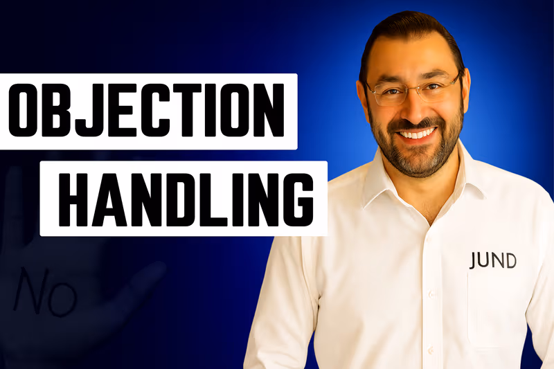 Thumbnail for Juno School's Objection Handling Workshop, showing a professional discussing sales strategies.