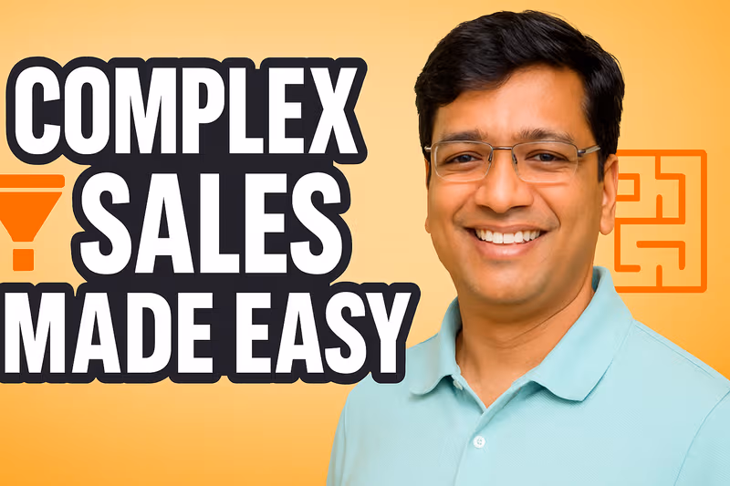 Thumbnail for Juno School's Navigating Complex Sales Cycle course, showing a professional discussing strategies.