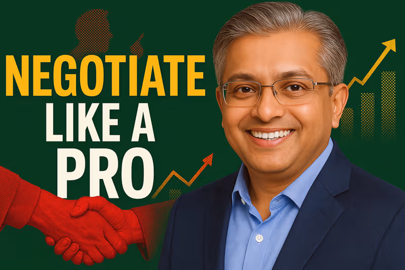 Thumbnail for Juno School's 'Negotiate Like a Pro' course, showing a person with a confident expression, suggesting mastery in negotiation.