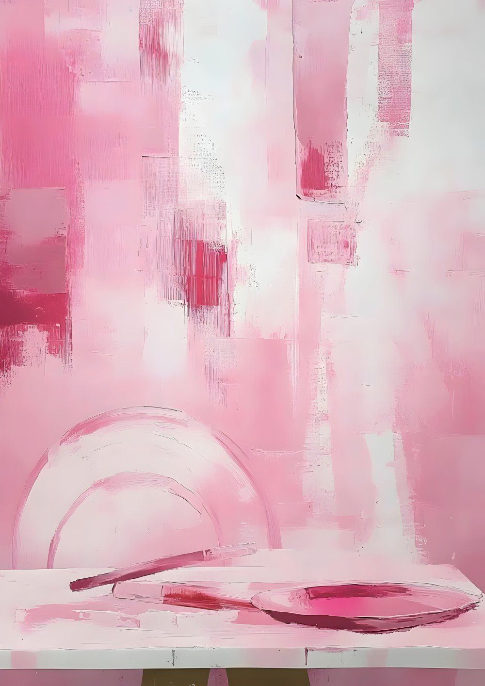 Konten Abstract Pink dan Putih