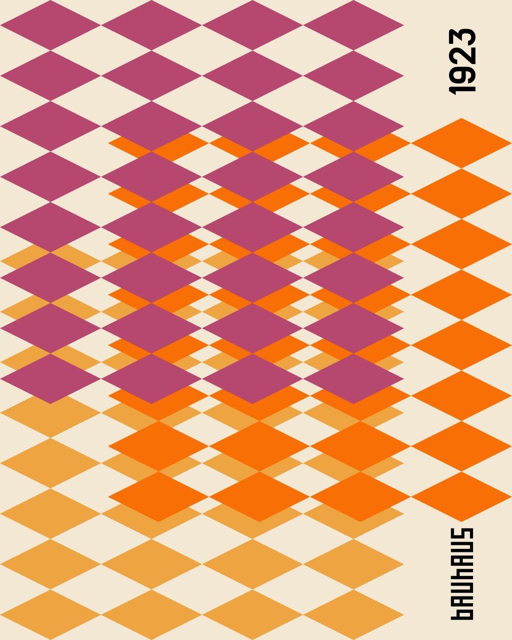 Konten Abstrak dengan Warna Neutral, Pink, Orange dan Red