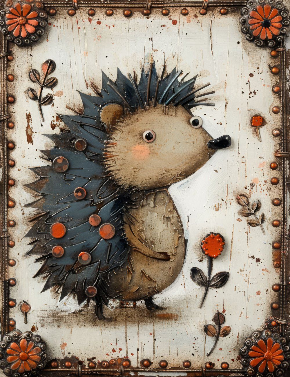 Konten Hedgie dengan Bunga pada Mulutnya