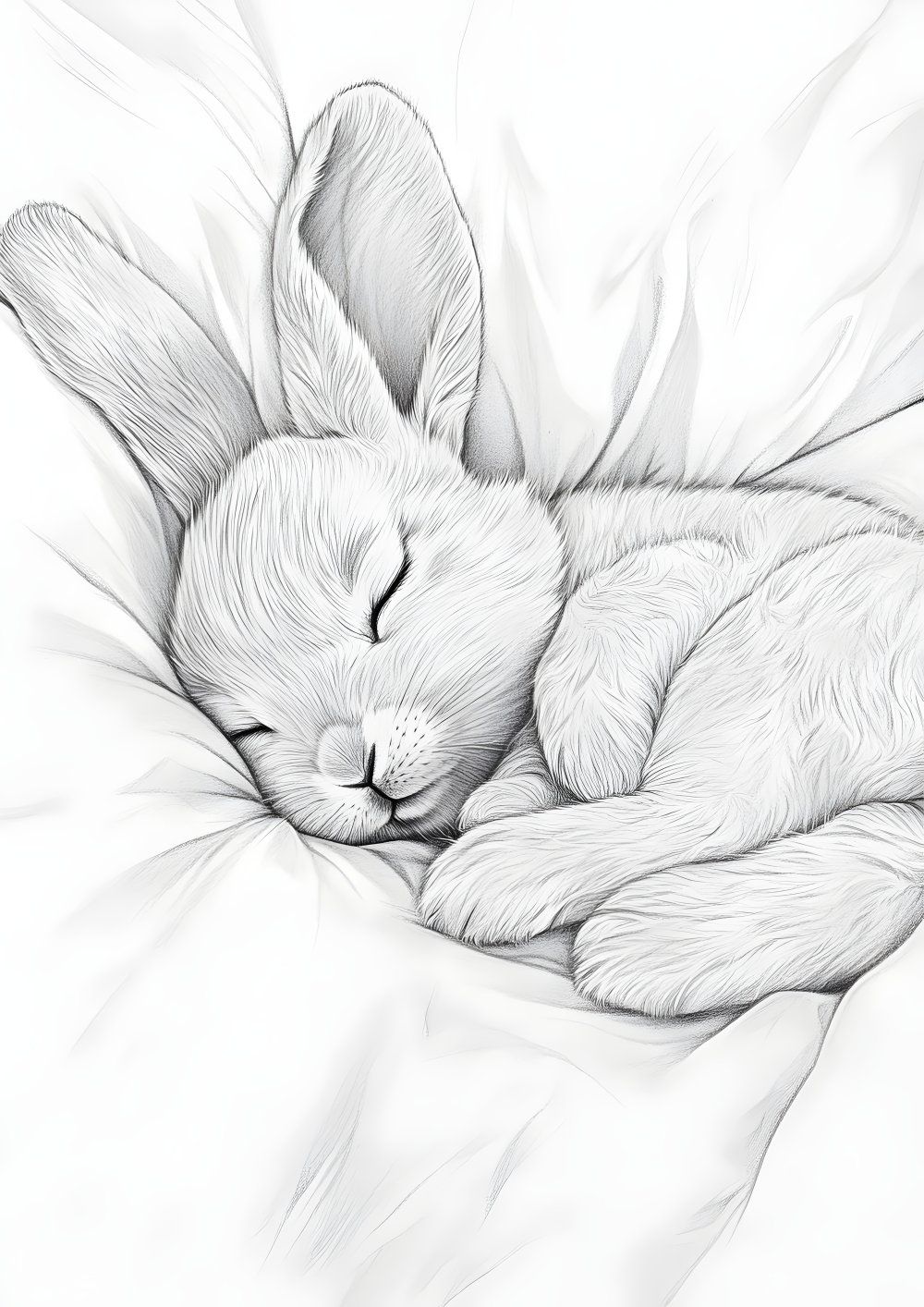 Konten Ilinustrasi Bunny Tidur