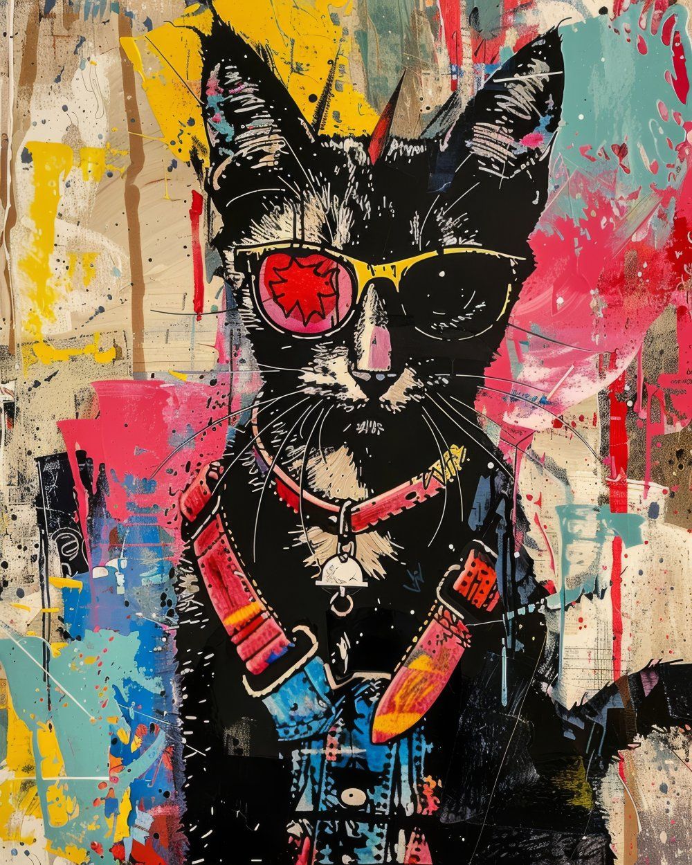 Konten Kucing dengan Benda Pakaian dan Sunglasses