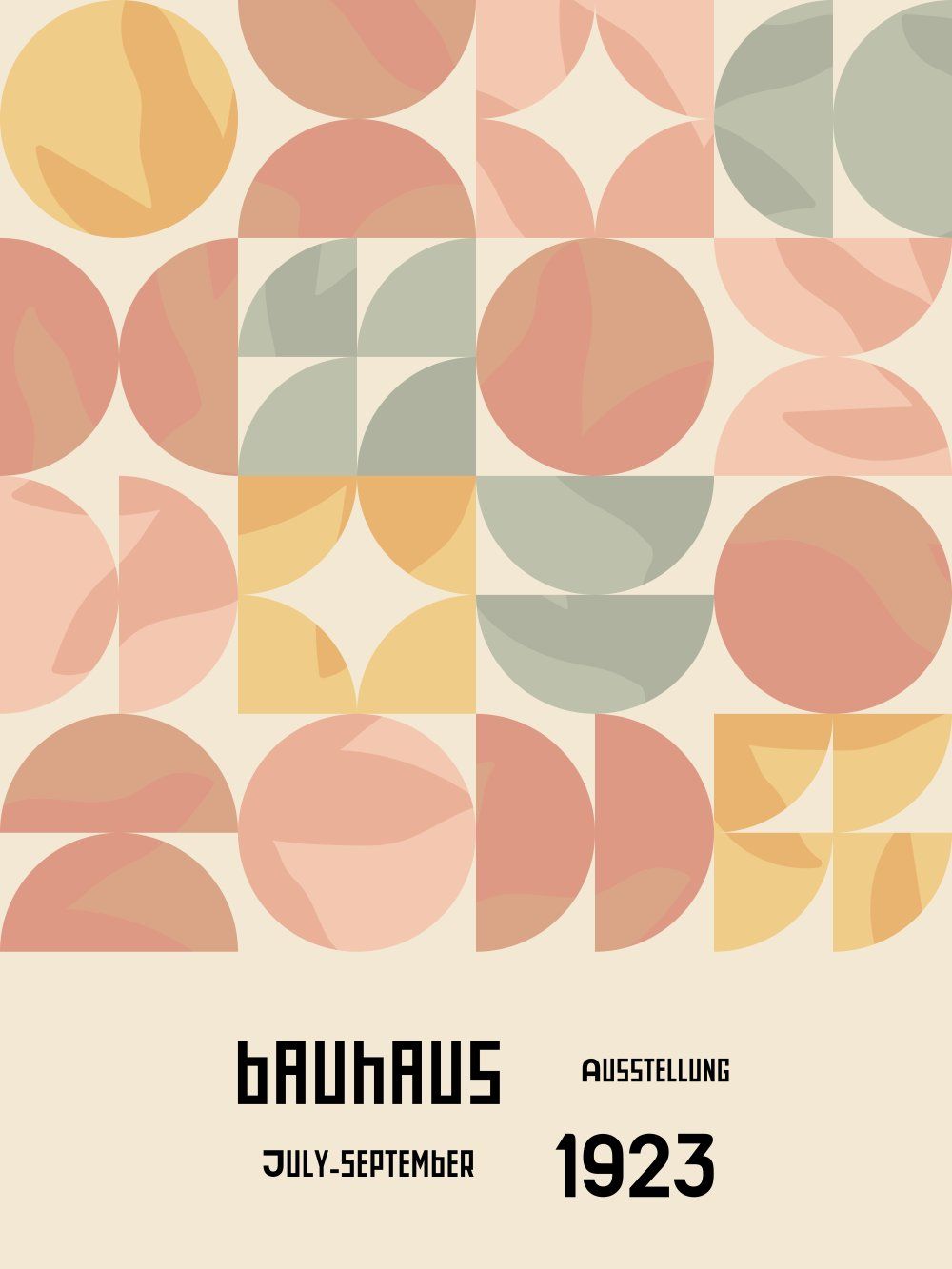 Konten Poster Bauhaus dengan Desain Abstrak