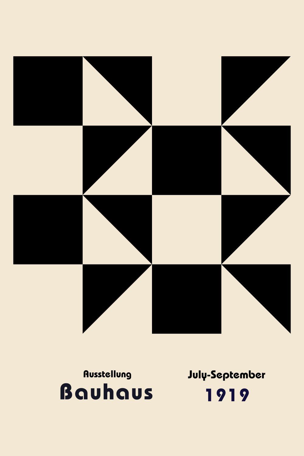 Konten Poster Bauhaus dengan Desain Geometris