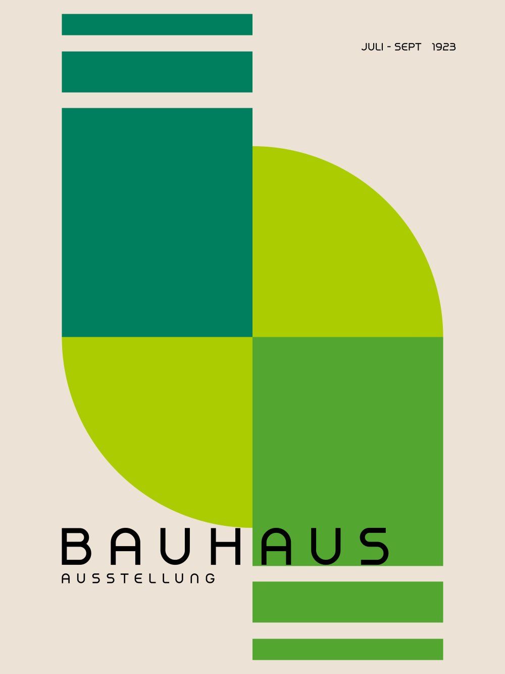 Konten Poster Bauhaus dengan Gambar Abstrak