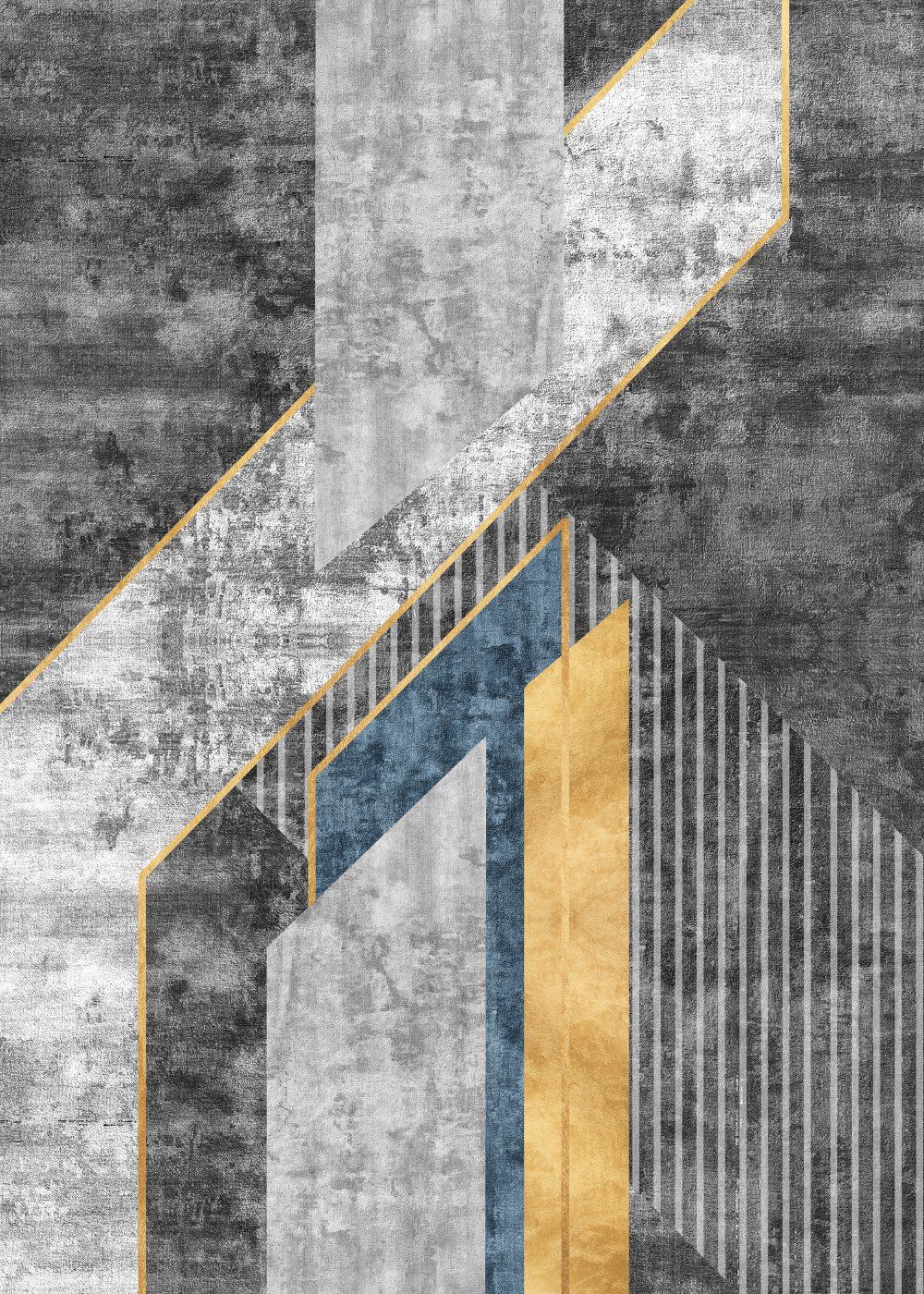 Konten Rug Geometris Berwarna Gelap