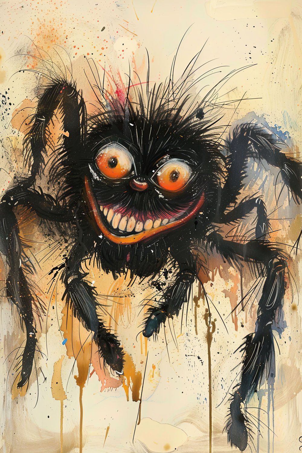 Konten Spider dengan Mata Besar dan Leher Panjang