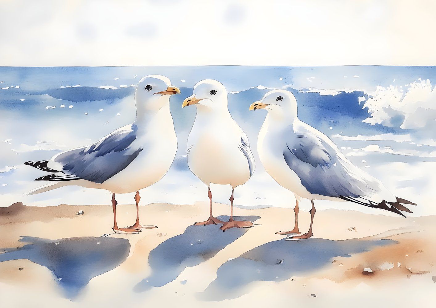 Konten Tiga Burung di Pantai Pasir