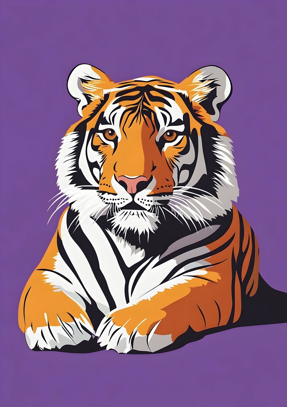 Konten Tiger dengan Latar Belakang Mencerminkan