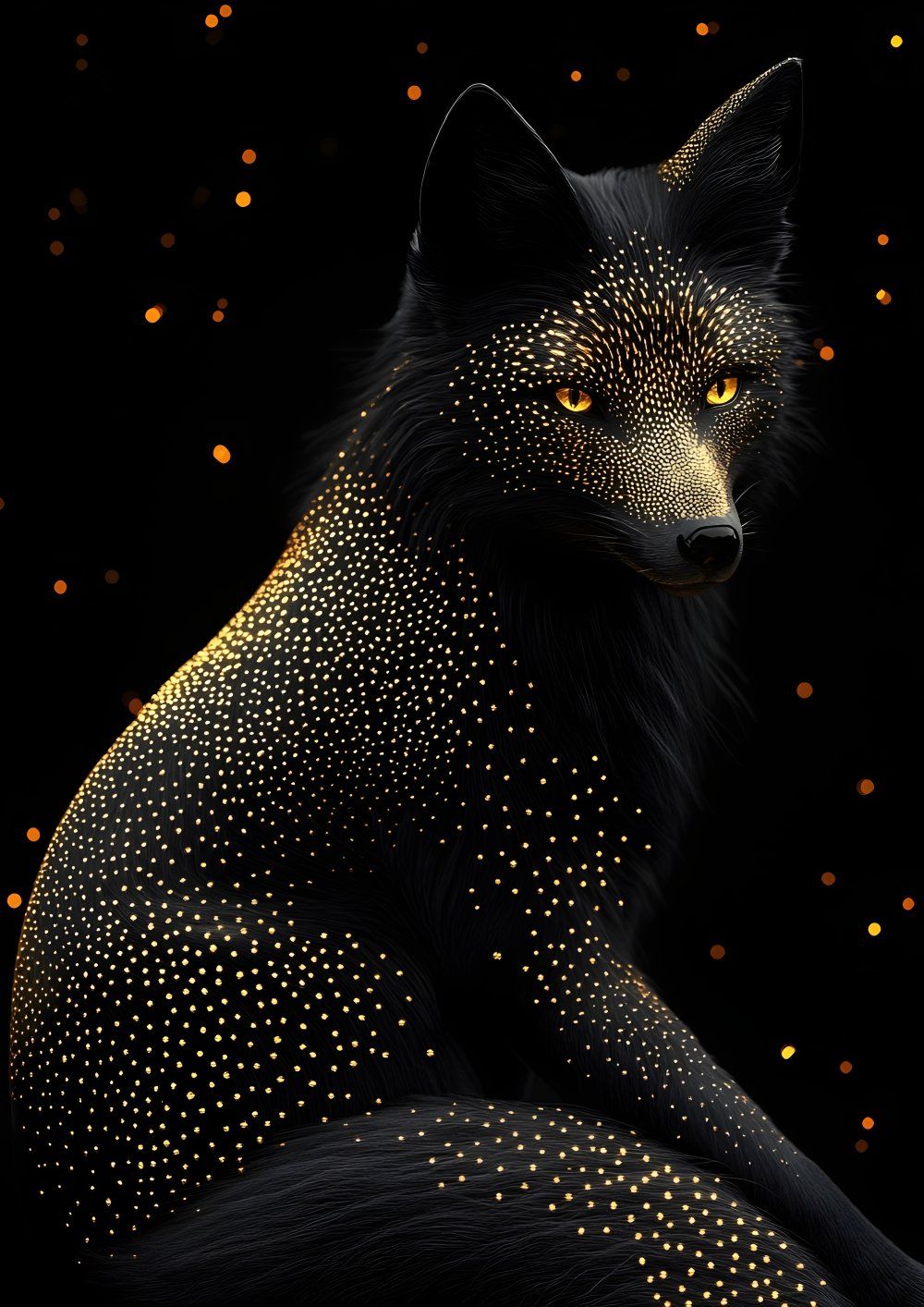 Konten Wolf dengan Mata Biru yang Berwarna