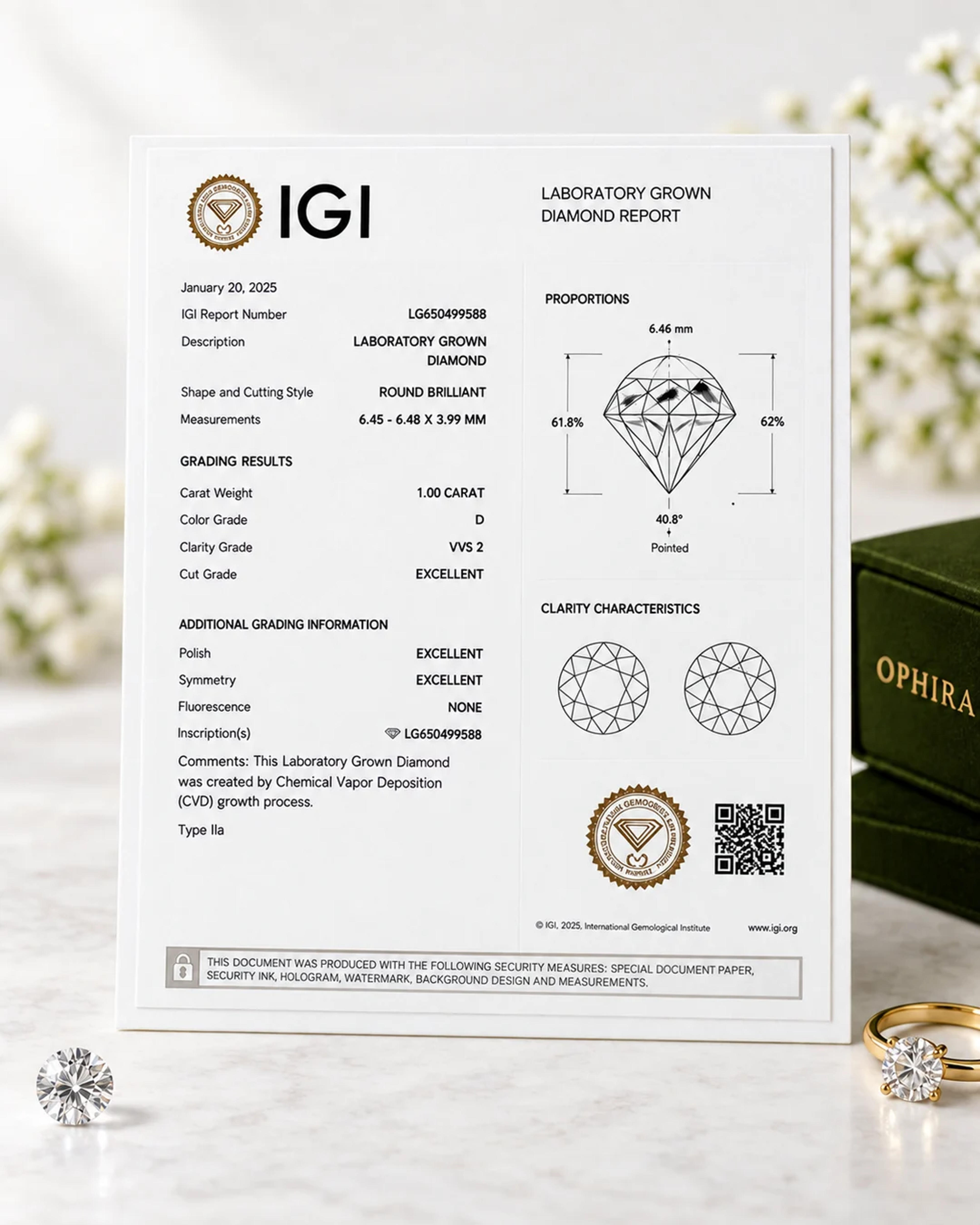 IGI laboratory grown diamond report