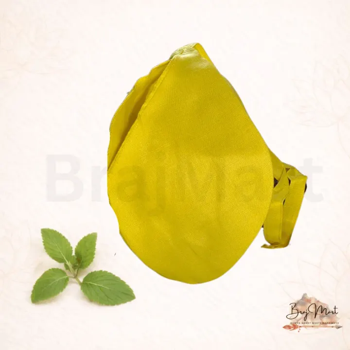 Yellow Cotton Bead Bag for Japa Mala (Gomukhi Chanting Bag) 2