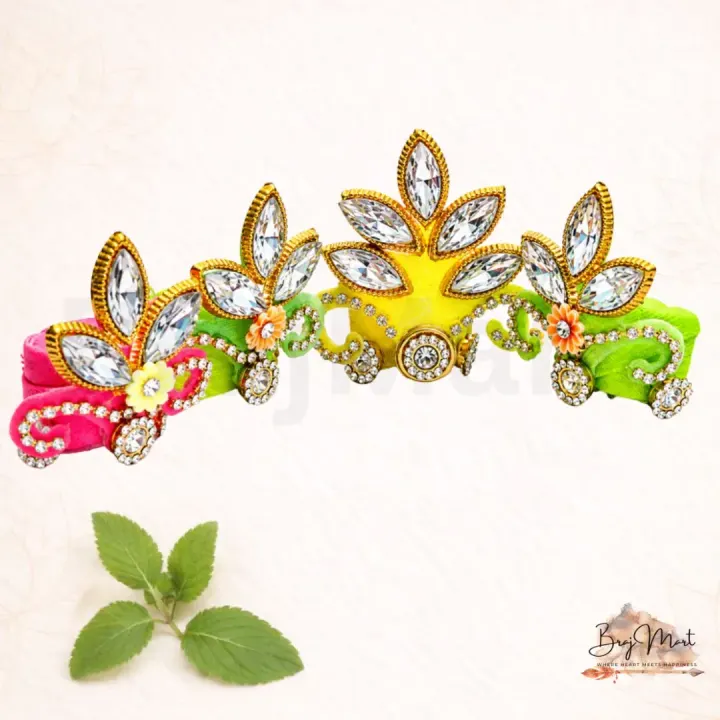 Multicolor Stone Mukut Combo | Size 0