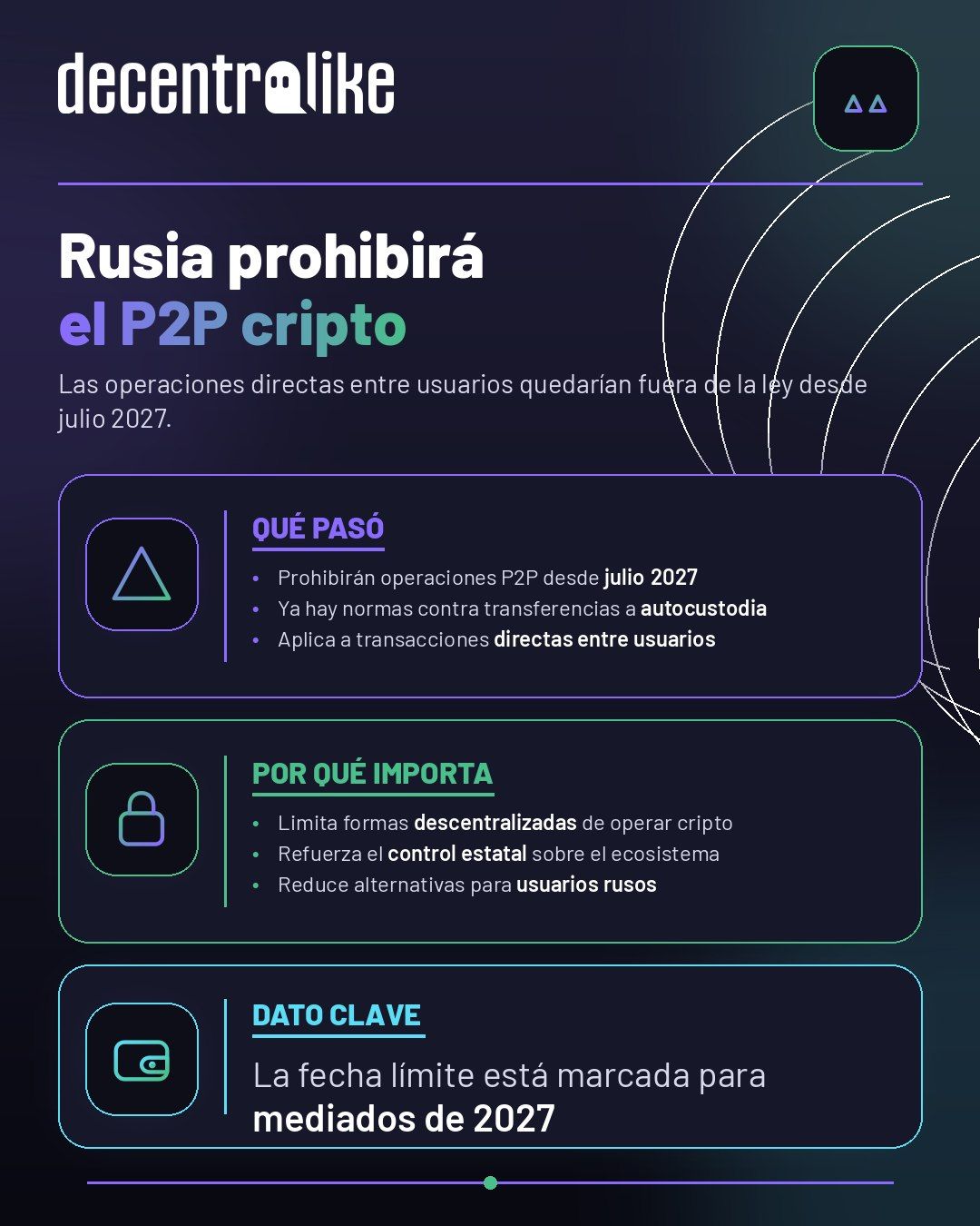 Rusia prohibirá las operaciones cripto P2P desde julio de 2027