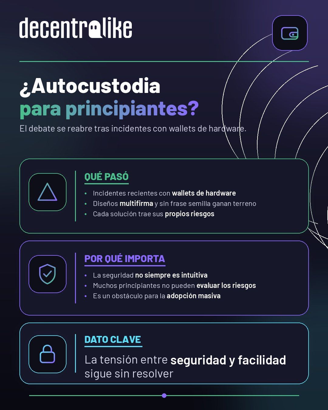 ¿La autocustodia es realmente para principiantes?