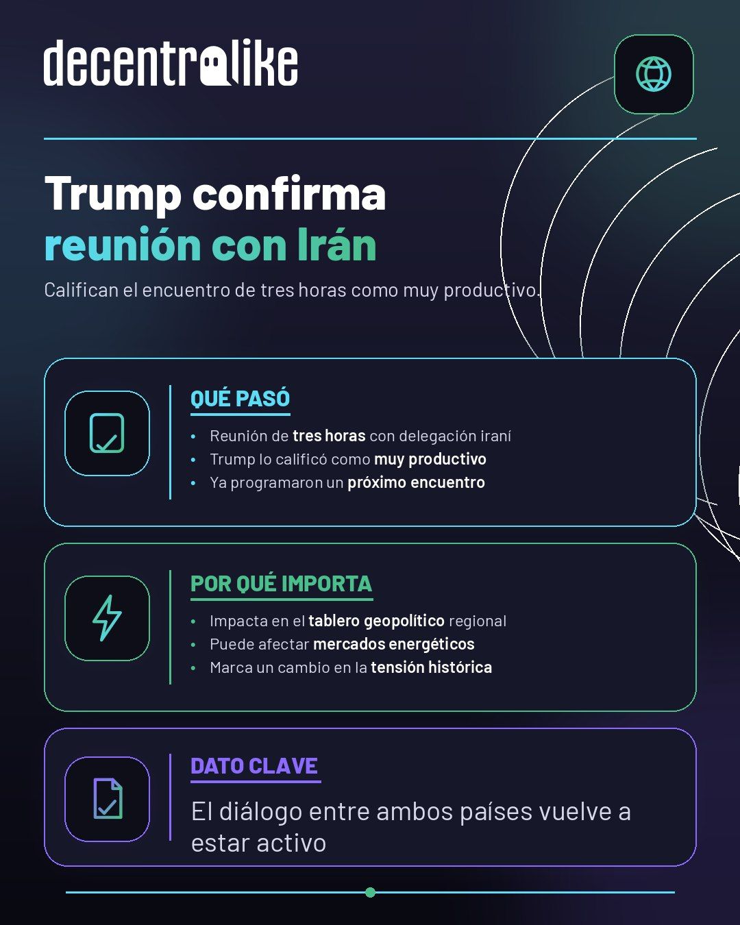 Trump: reunión con Irán fue "muy productiva"