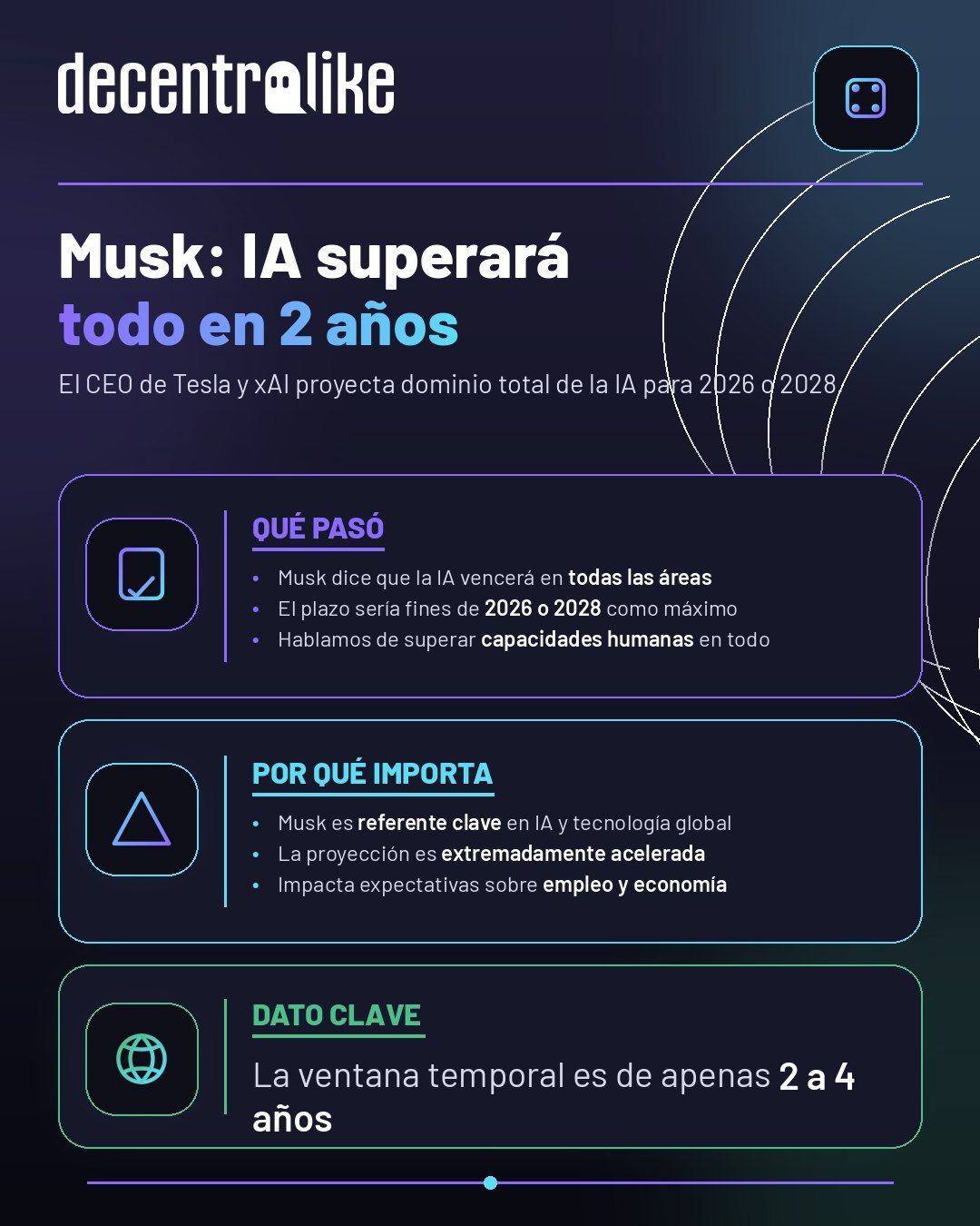 Musk: la IA superará a los humanos en todos los campos en 2026 o 2028