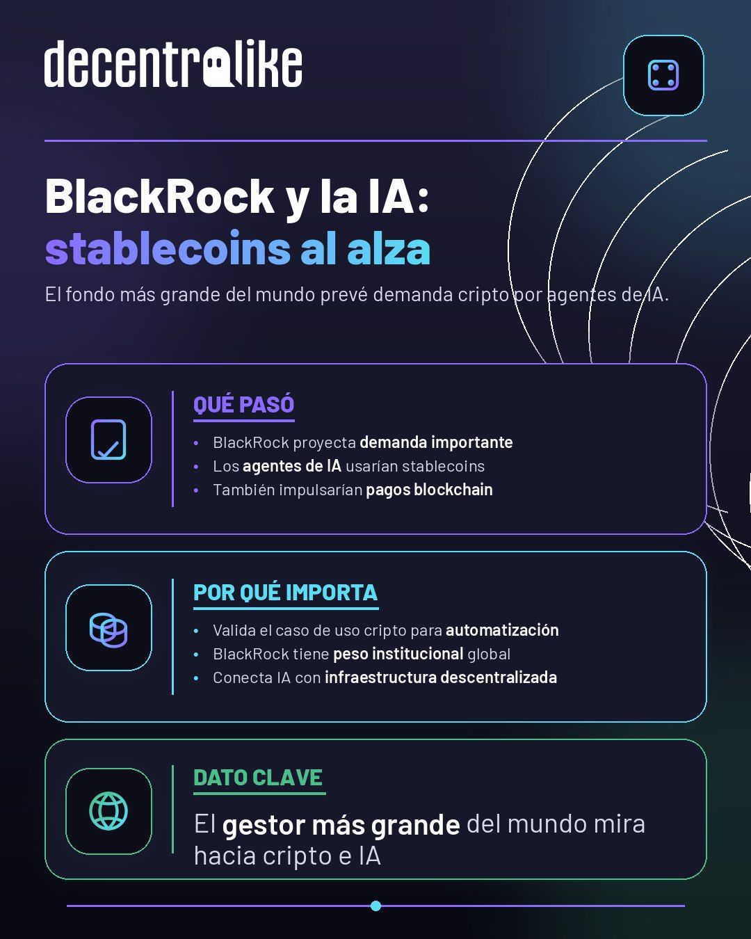 BlackRock: la IA impulsará el uso de stablecoins y blockchain