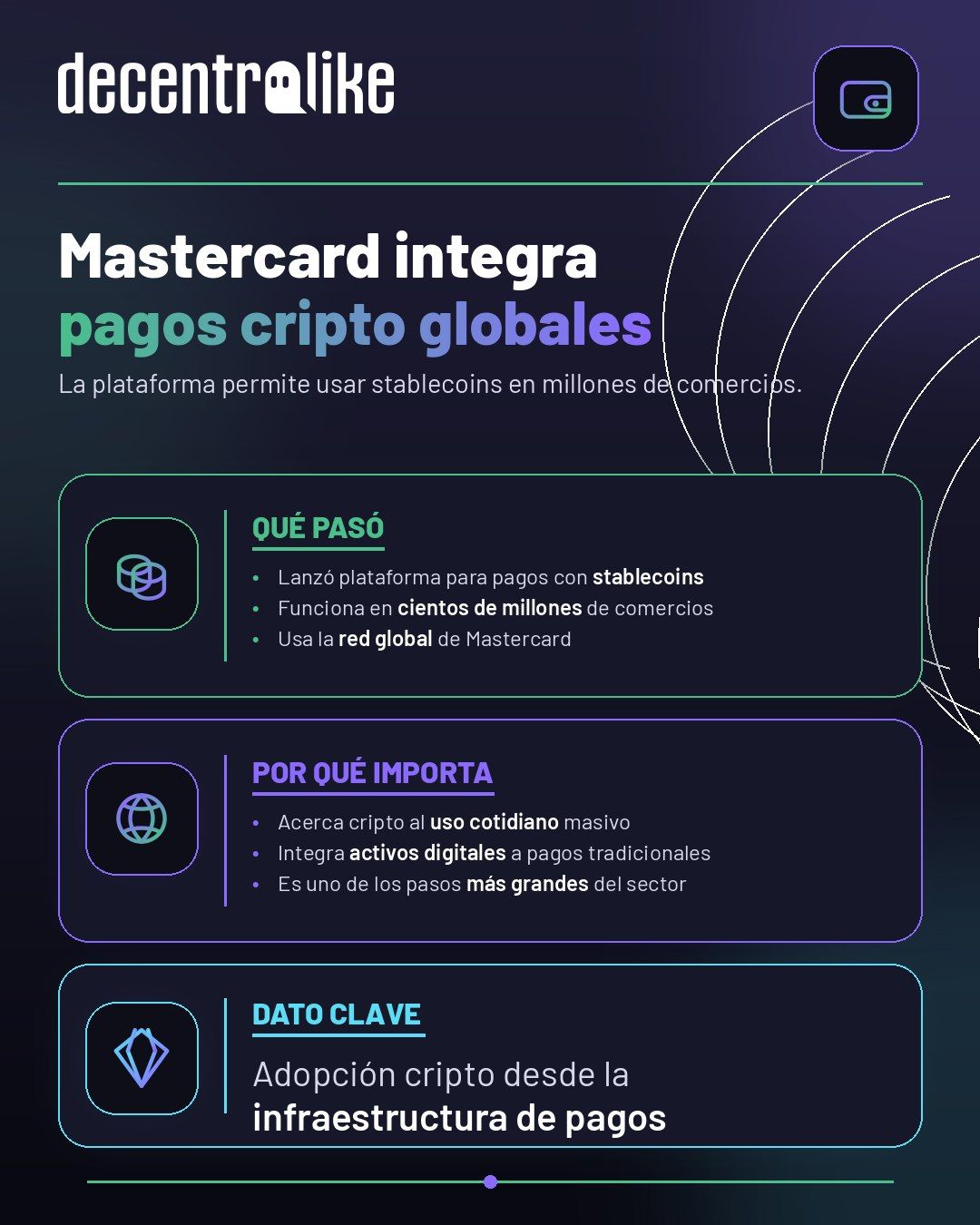 Mastercard habilita pagos con stablecoins en millones de comercios