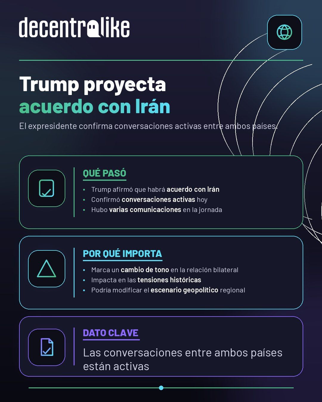 Trump dice que habrá acuerdo con Irán