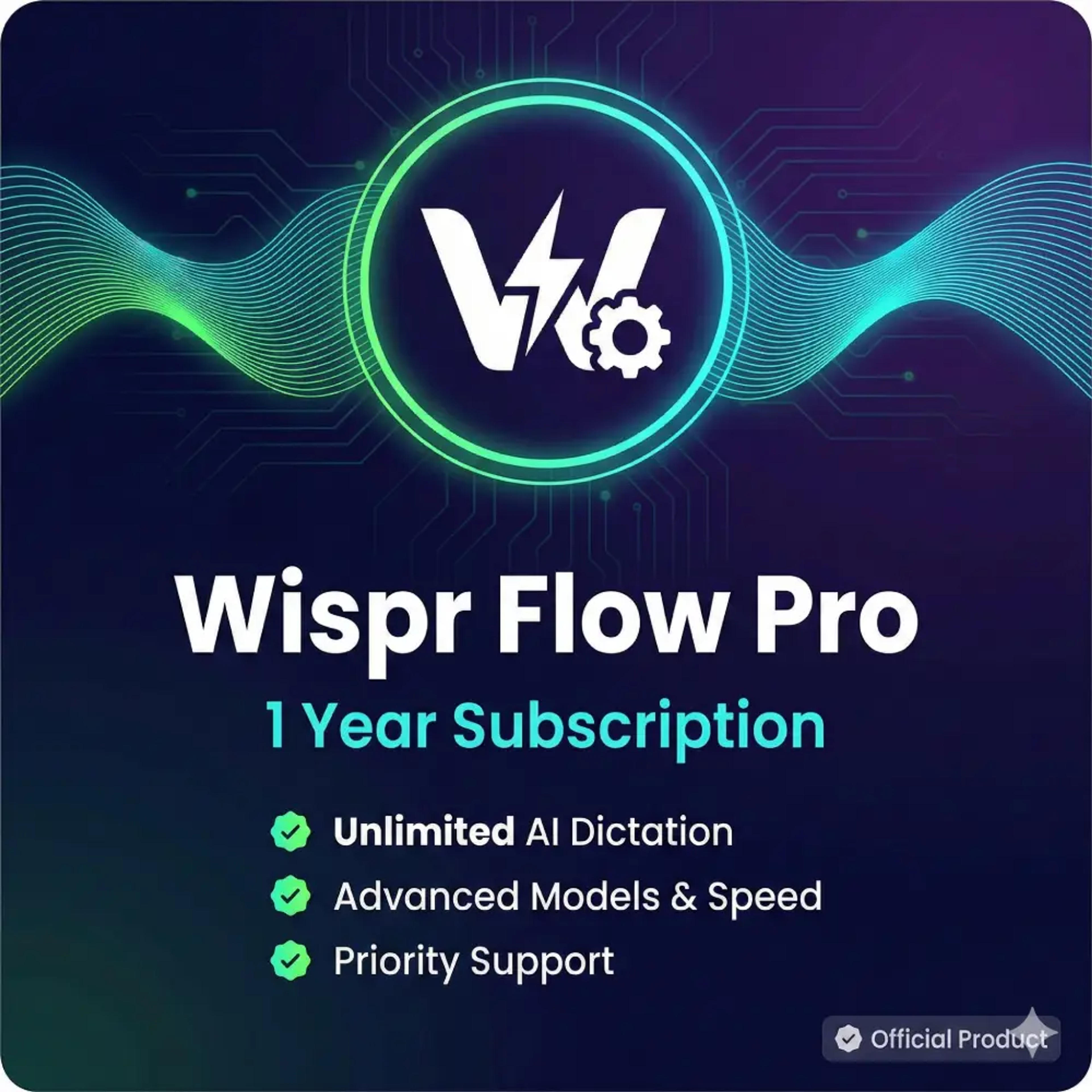 Wispr Flow Pro – 1 Year (WhatsApp Us for Current Price)