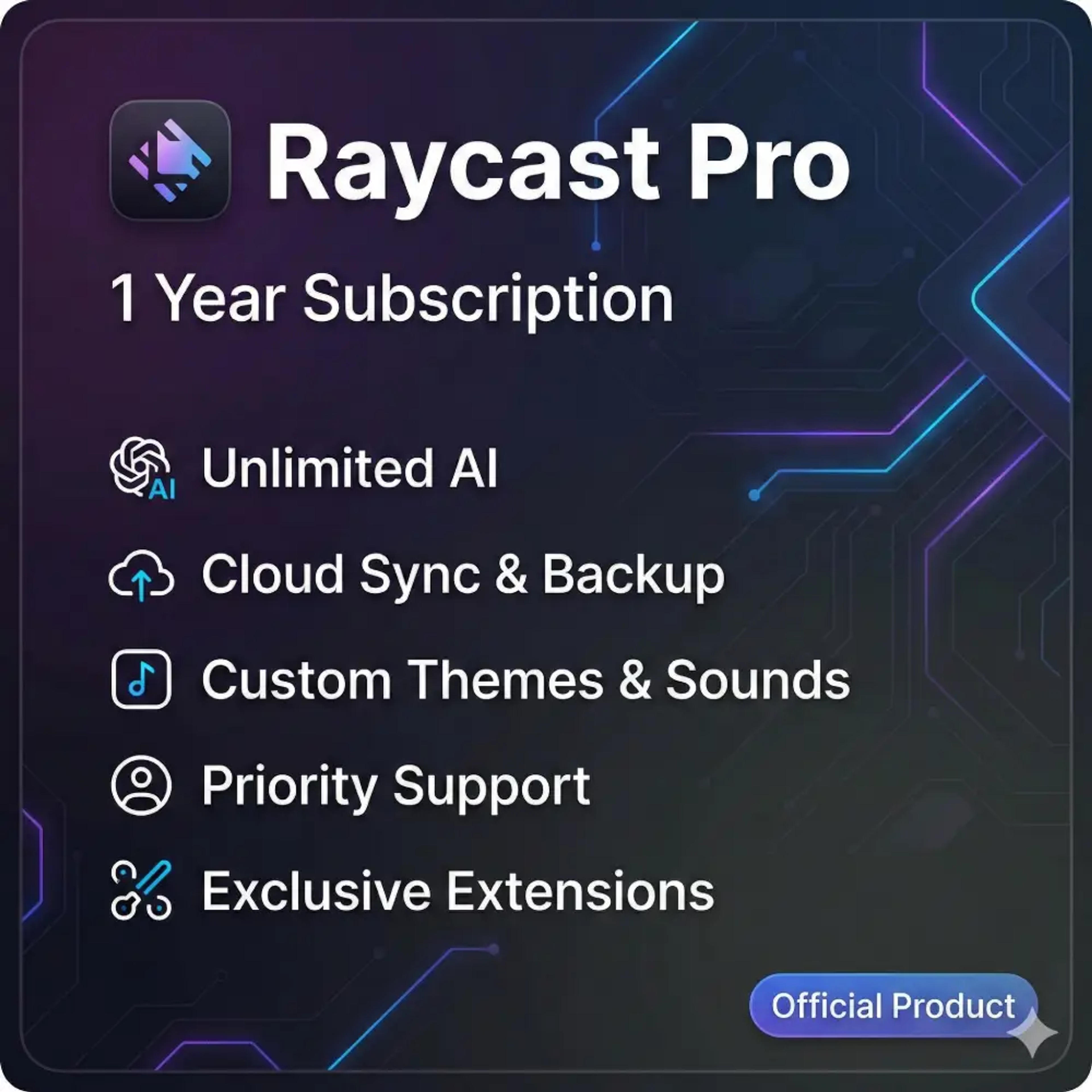 Raycast Pro – 1 Year (WhatsApp Us for Current Price)