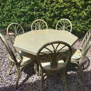 Meubles table + rallonges et 6 chaises en rothin