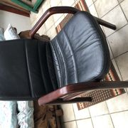 Meubles fauteuil cuir noir