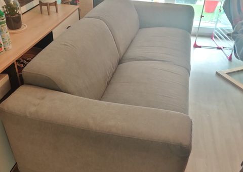 Mobilier canapé gris en tissu