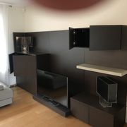 Mobilier meuble tv - composition murale 3 panneaux caissons etagere