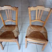 Mobilier deux chaises en paille