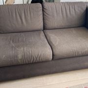 Mobilier canapé convertible gris 2 places Habitat
