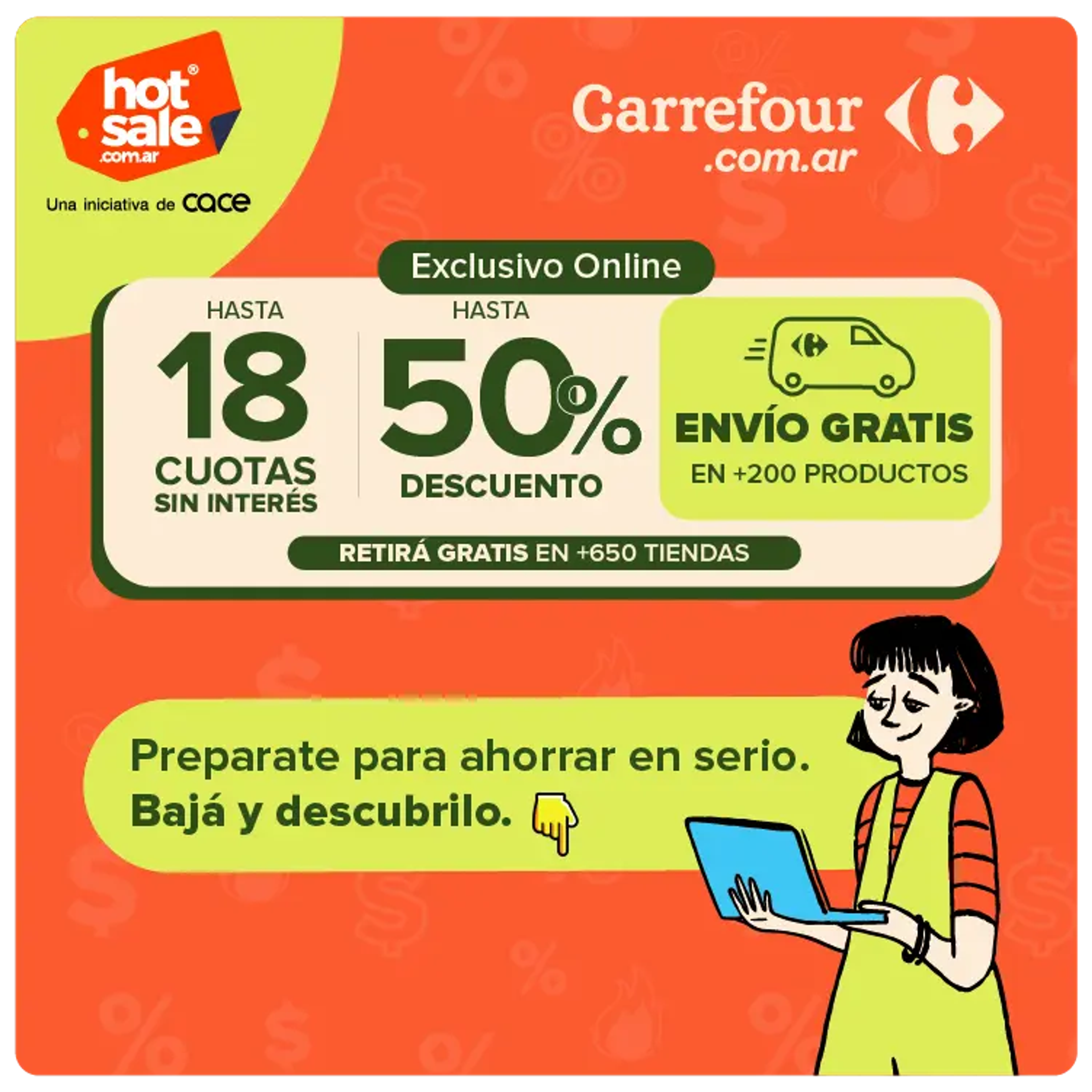 Hot Sale: Hasta 50% off y 18 cuotas en Carrefour