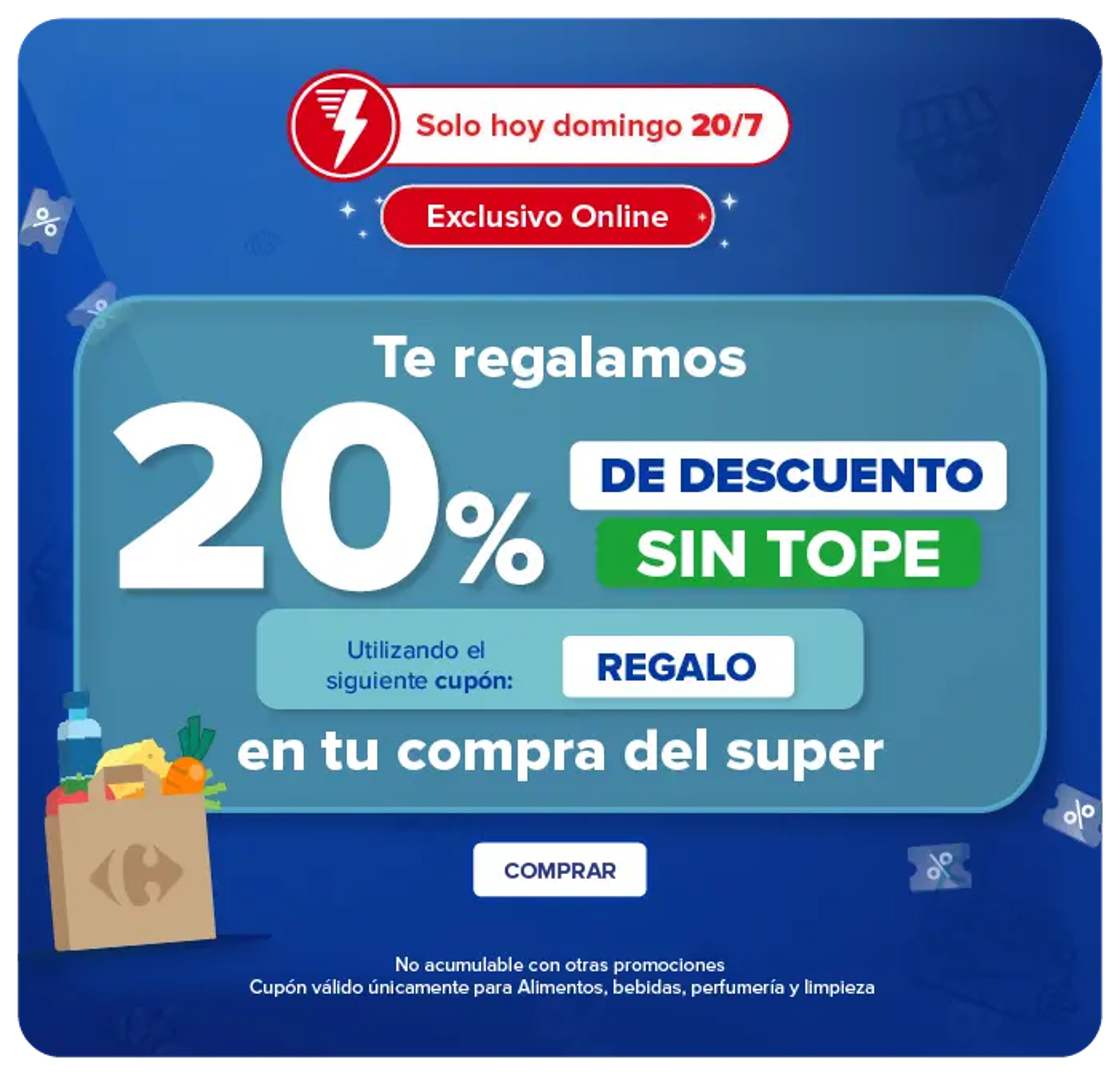 Cupón 20% de descuento en Carrefour Online