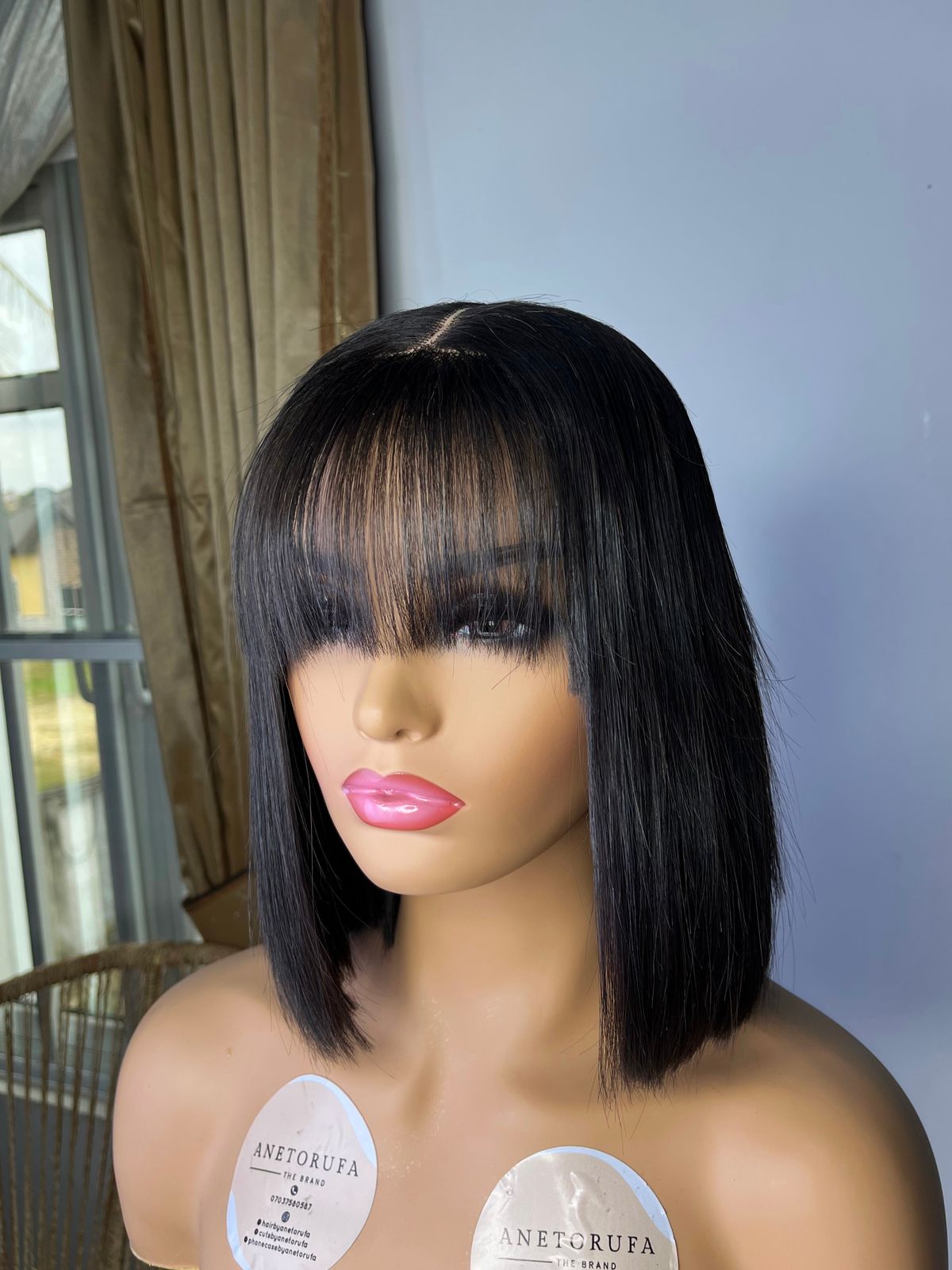 BLACK LUXURY FRINGE WIG image