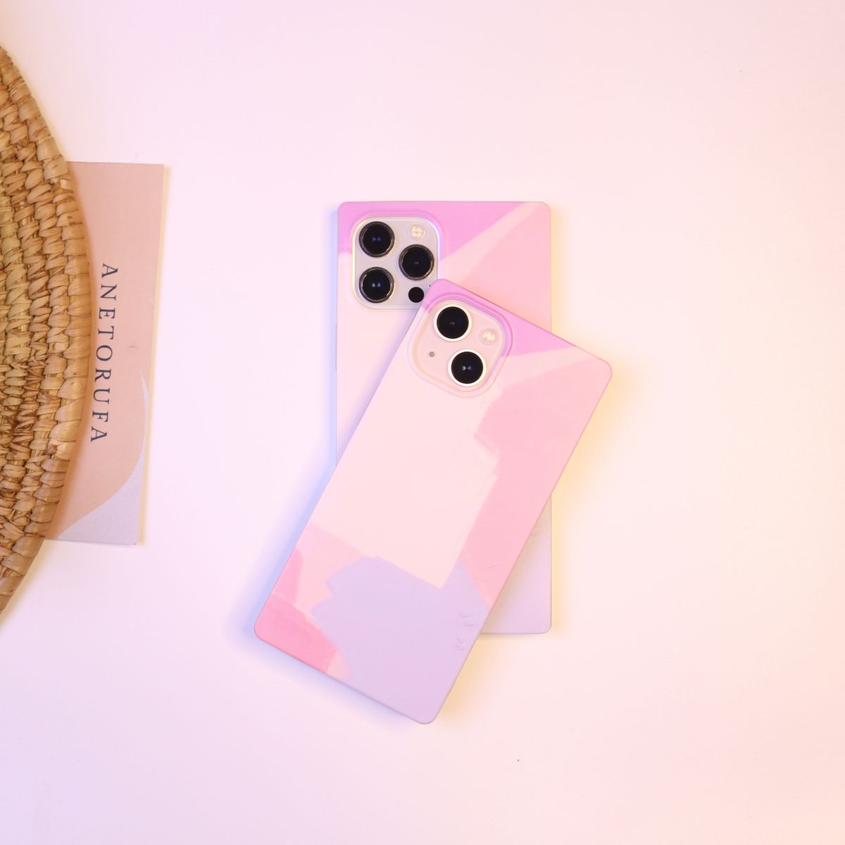 RECTANGULAR LIGHT PINK PASTEL SPLASH PHONE CASE image