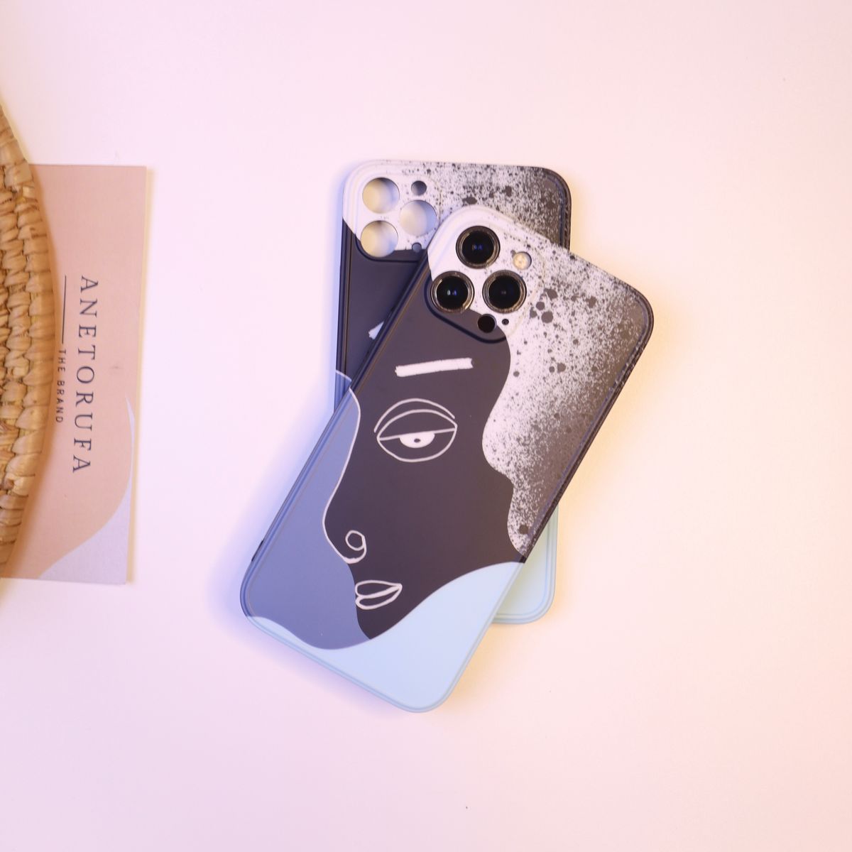 BLUE ABSTRACT FACE PHONE CASE image