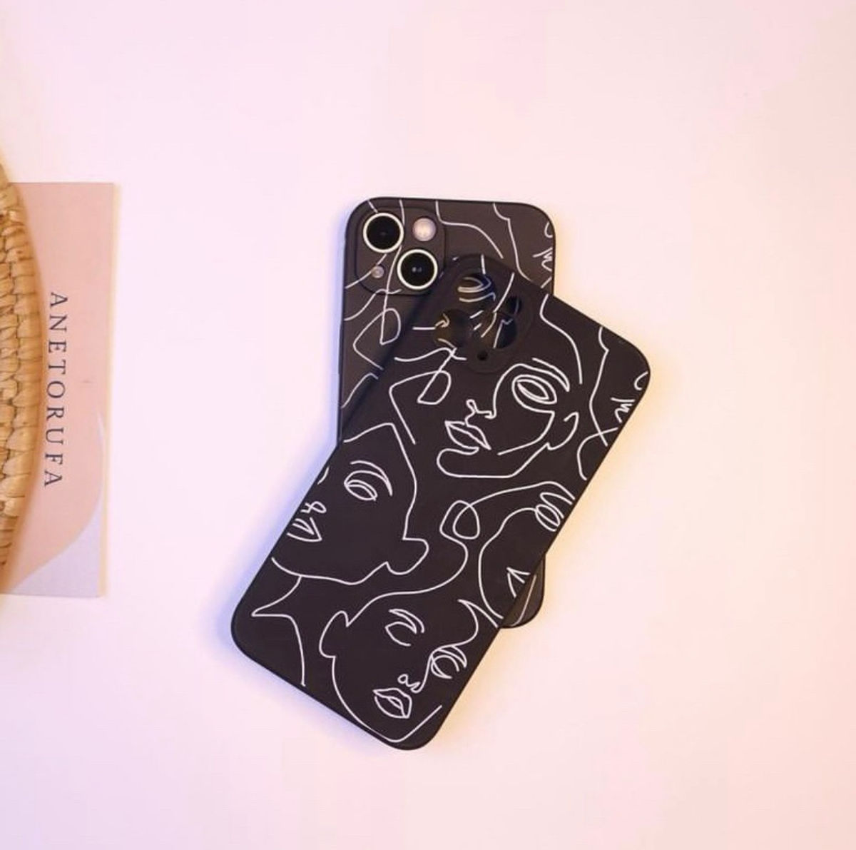 BLACK LINE ART PHONE CASE image