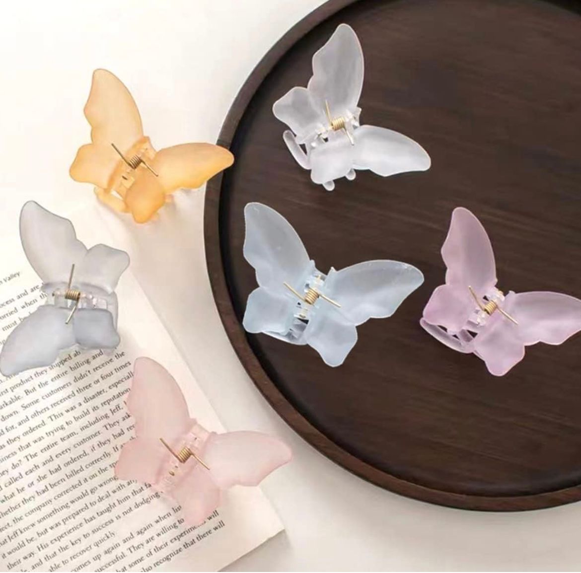 Frosted Butterfly hairclip Image