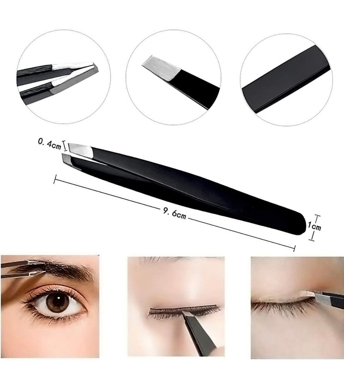 Tweezer set with trimming scissors and eyebrow razor Image