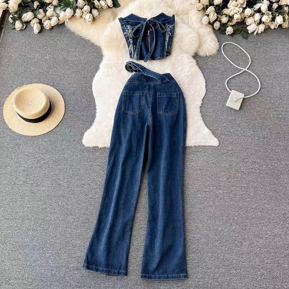 Distressed baby denim set TPZZ1946 image