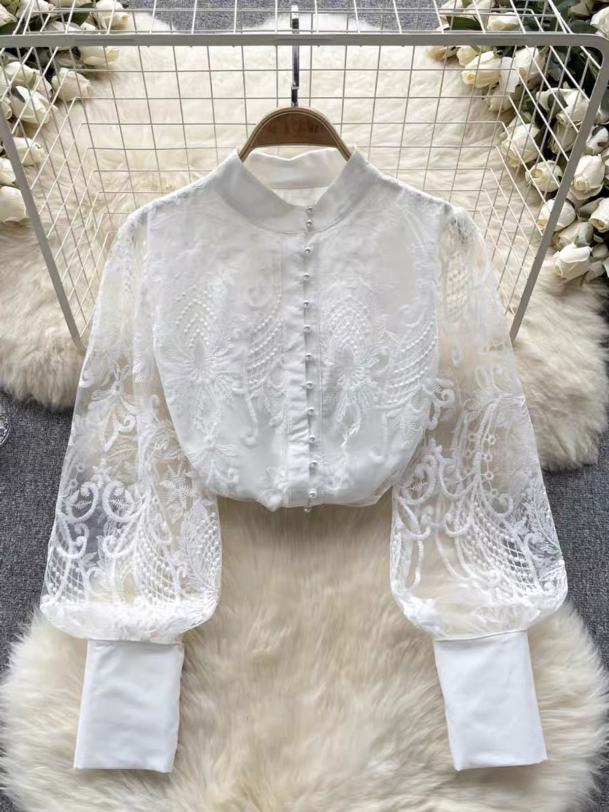 Limited edition designer lace blouse BZZ534 image