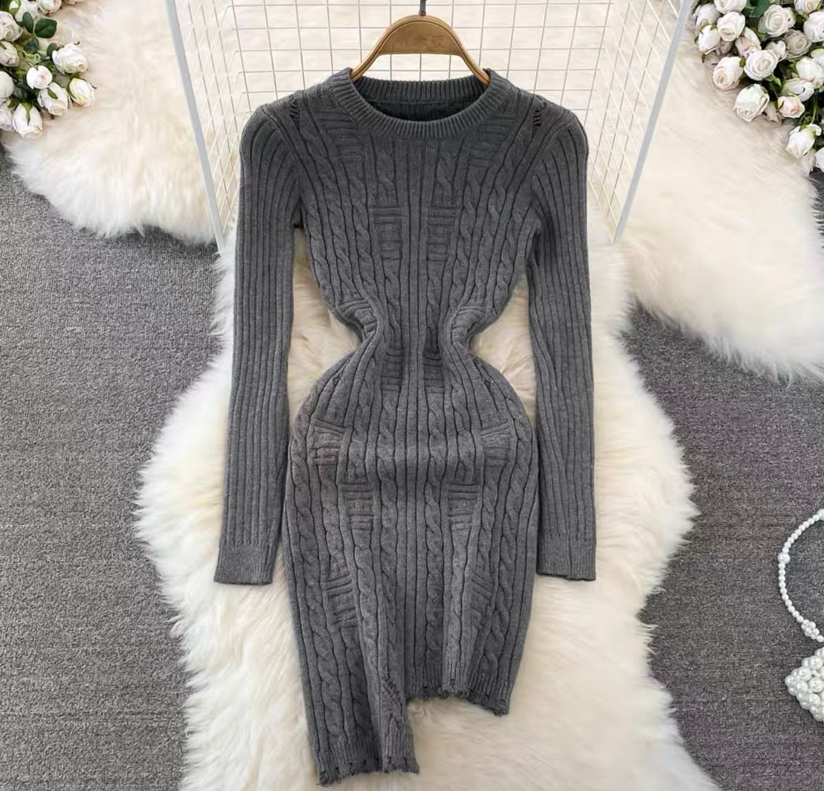 Champagne body knit gown BBZZ658 image